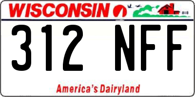 WI license plate 312NFF