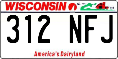 WI license plate 312NFJ