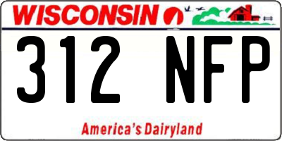 WI license plate 312NFP
