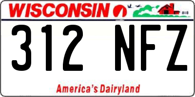 WI license plate 312NFZ