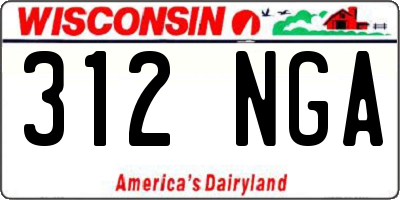 WI license plate 312NGA