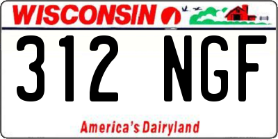 WI license plate 312NGF