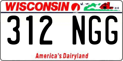 WI license plate 312NGG