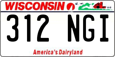 WI license plate 312NGI