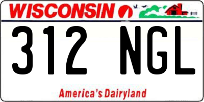 WI license plate 312NGL