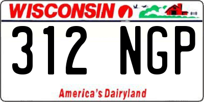 WI license plate 312NGP