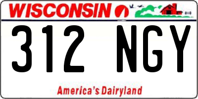 WI license plate 312NGY