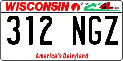 WI license plate 312NGZ