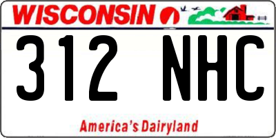WI license plate 312NHC