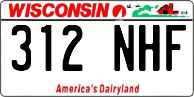 WI license plate 312NHF