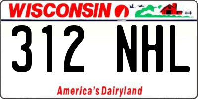 WI license plate 312NHL