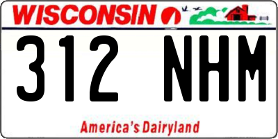 WI license plate 312NHM