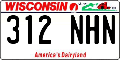 WI license plate 312NHN