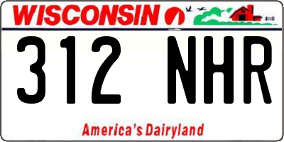 WI license plate 312NHR