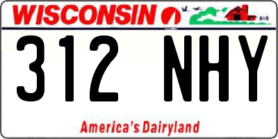 WI license plate 312NHY