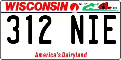 WI license plate 312NIE