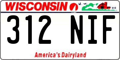 WI license plate 312NIF