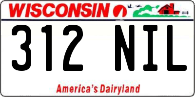 WI license plate 312NIL