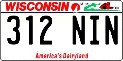 WI license plate 312NIN