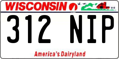WI license plate 312NIP