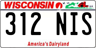 WI license plate 312NIS