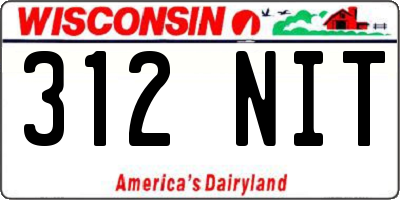 WI license plate 312NIT