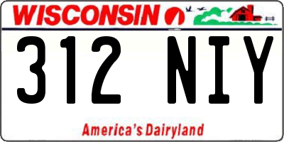 WI license plate 312NIY