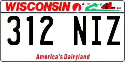 WI license plate 312NIZ