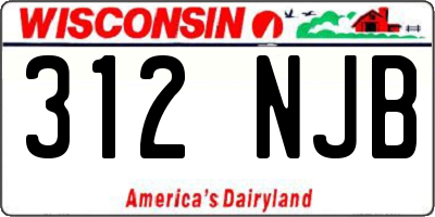 WI license plate 312NJB