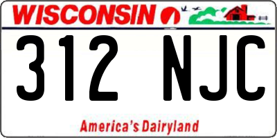 WI license plate 312NJC
