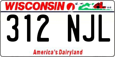 WI license plate 312NJL