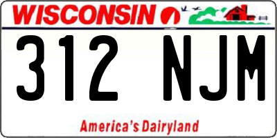 WI license plate 312NJM