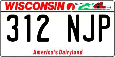 WI license plate 312NJP