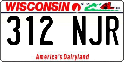 WI license plate 312NJR