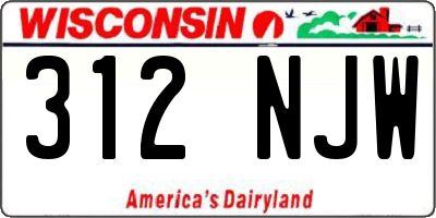 WI license plate 312NJW
