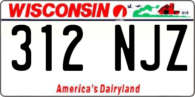WI license plate 312NJZ