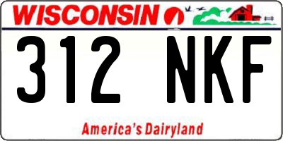 WI license plate 312NKF