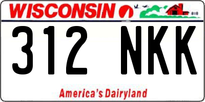 WI license plate 312NKK