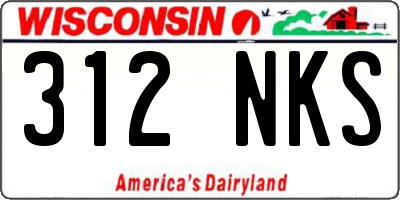 WI license plate 312NKS