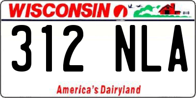 WI license plate 312NLA