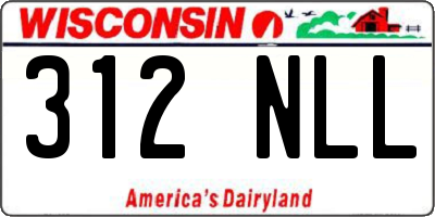 WI license plate 312NLL