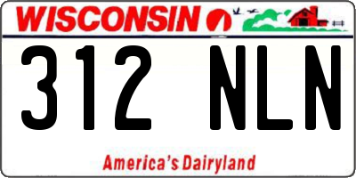 WI license plate 312NLN