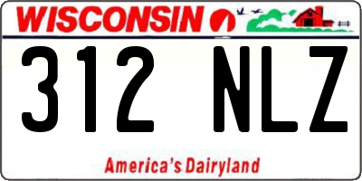 WI license plate 312NLZ