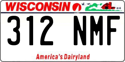 WI license plate 312NMF