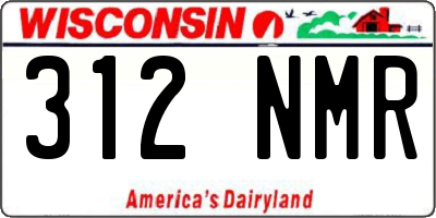 WI license plate 312NMR
