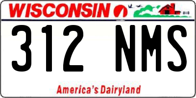 WI license plate 312NMS