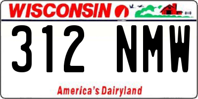 WI license plate 312NMW