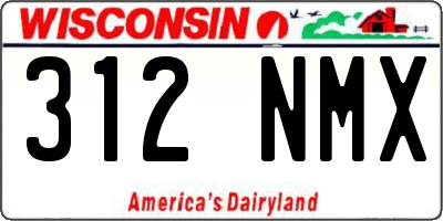 WI license plate 312NMX