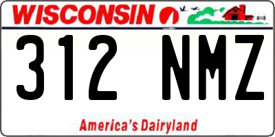 WI license plate 312NMZ