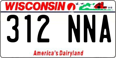 WI license plate 312NNA